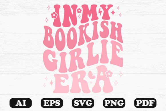 In My Bookish Girlie Era Retro Wavy Svg