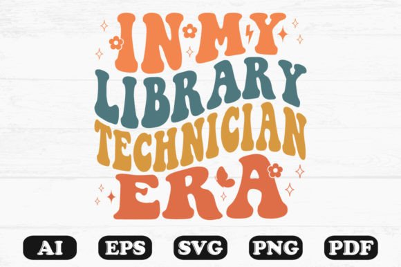 In My Library Technician Era Retro Wavy